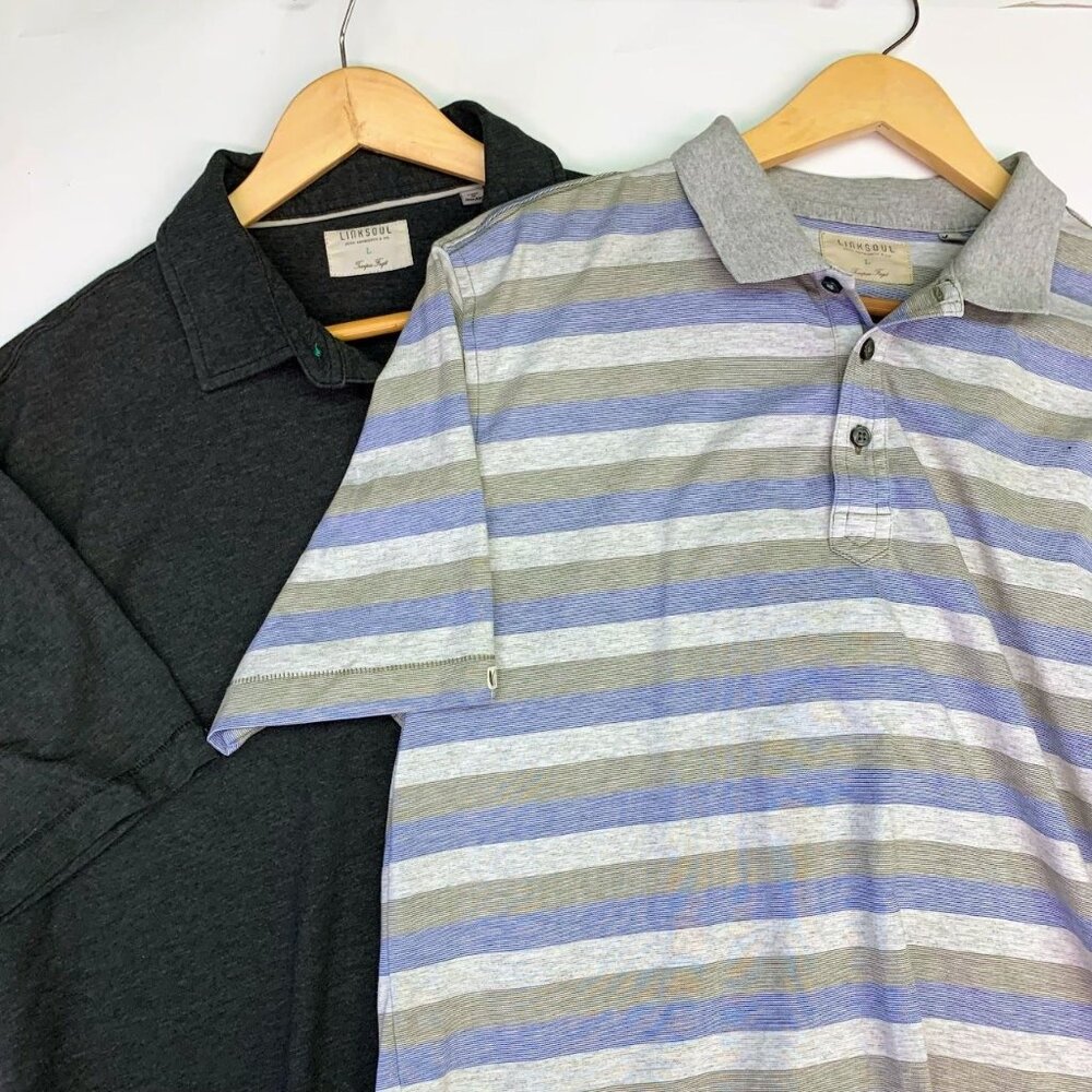 Linksoul Mens Tempus Fugit Vented (Lot of 2) Short Sleeve Golf Polo Shirt Size L